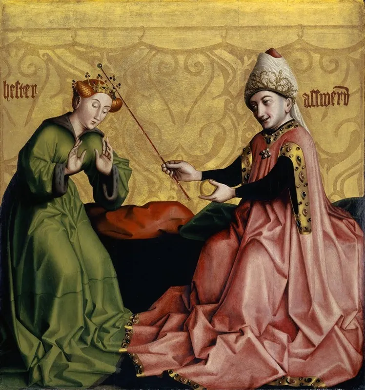 Esther Before Ahasuerus 2 Wall Art by Konrad Witz - High-Resolution Digital Print