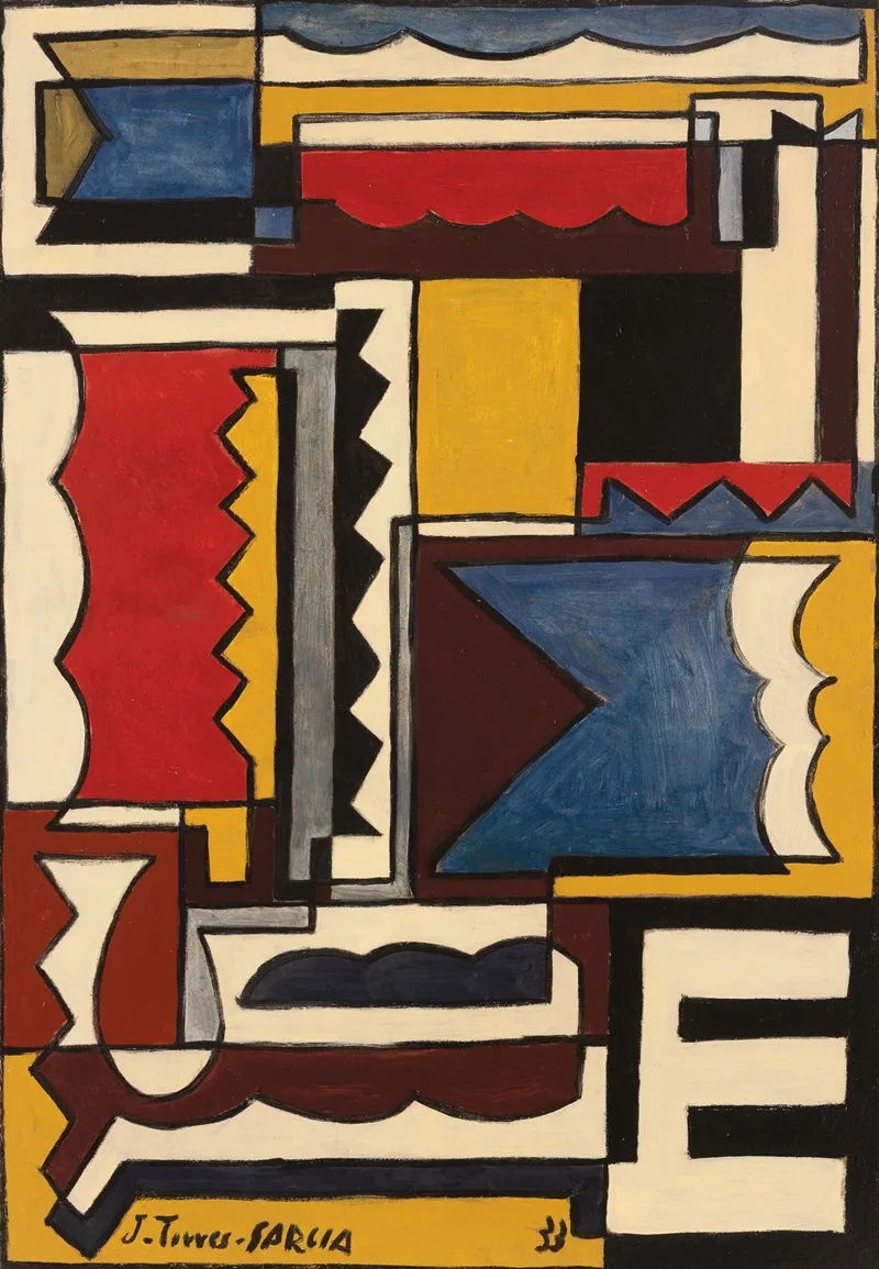 Estructura Con Formas Trabadas Wall Art by Joaquín Torres-García - Canvas Print