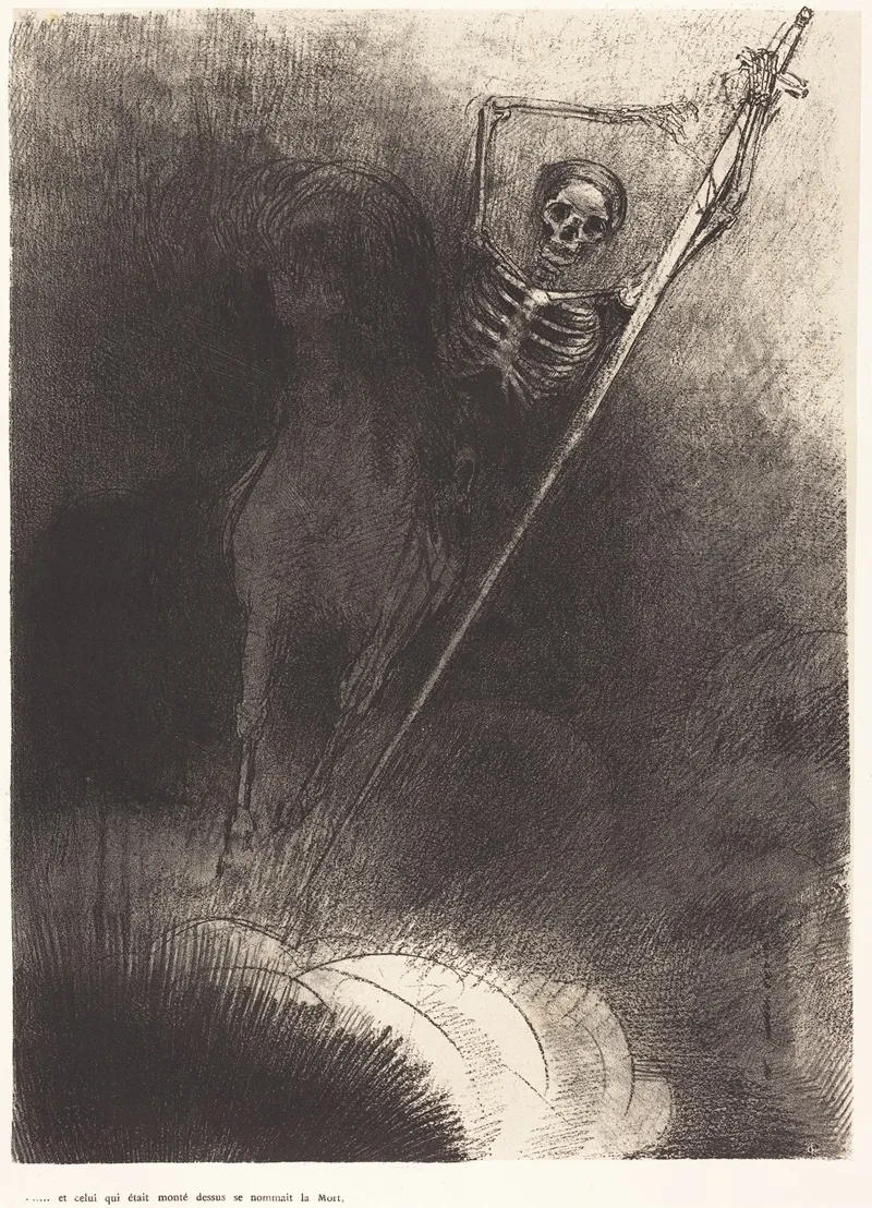 Et Celui Qui Etait Monte Dessus Se Nommait La Mort Wall Art by Odilon Redon - High-Resolution Digital Print