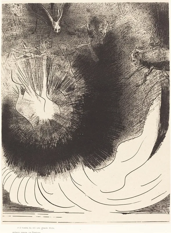 Et Il Tombe Du Ciel Une Grande Etoile Ardente And There Fell A Great Star From Heaven Burning As It Were A Lamp Wall Art by Odilon Redon - High-Resolution Digital Print
