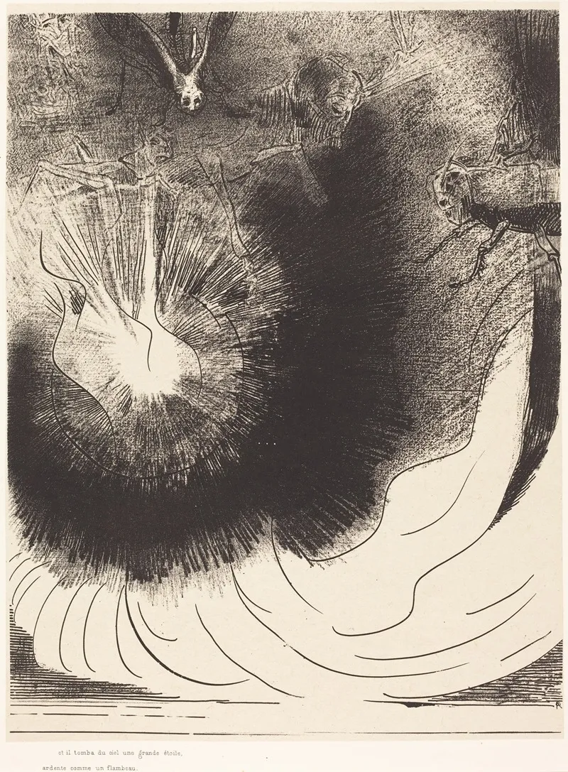 Et Il Tombe Du Ciel Une Grande Etoile Ardente Wall Art by Odilon Redon - High-Resolution Digital Print