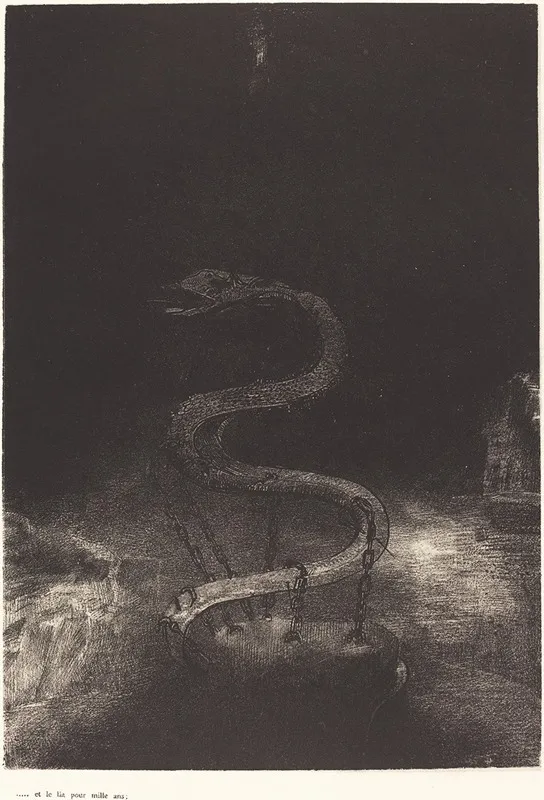 Et Le Lia Pour Mille Ans And Bound Him A Thousand Years Wall Art by Odilon Redon - High-Resolution Digital Print