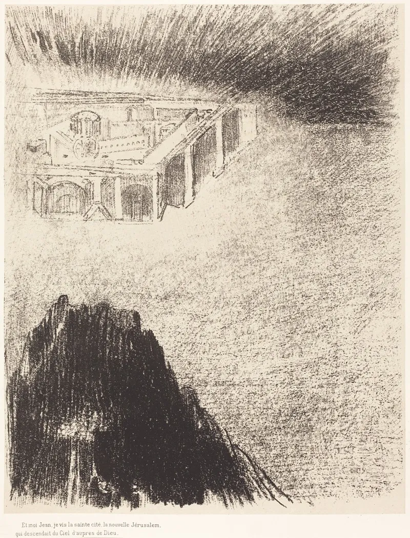 Et Moi Jean Je Vis La Sainte Cite La Nouvelle Jerusalem Qui Descendait Du Ciel Daupres De Dieu 2 Wall Art by Odilon Redon - High-Resolution Digital Print