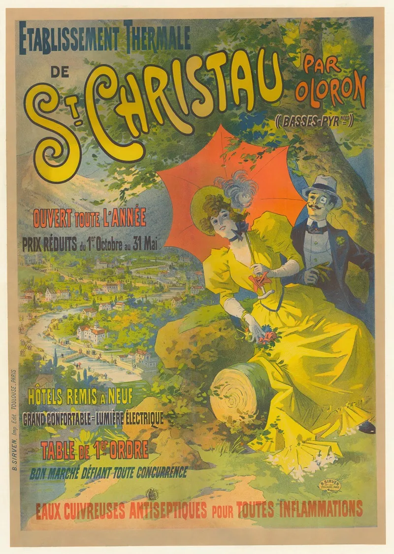 Etablissement Thermale Sic St Christau Par Oloron Wall Art by Imp. B. Sirven - High-Resolution Digital Print