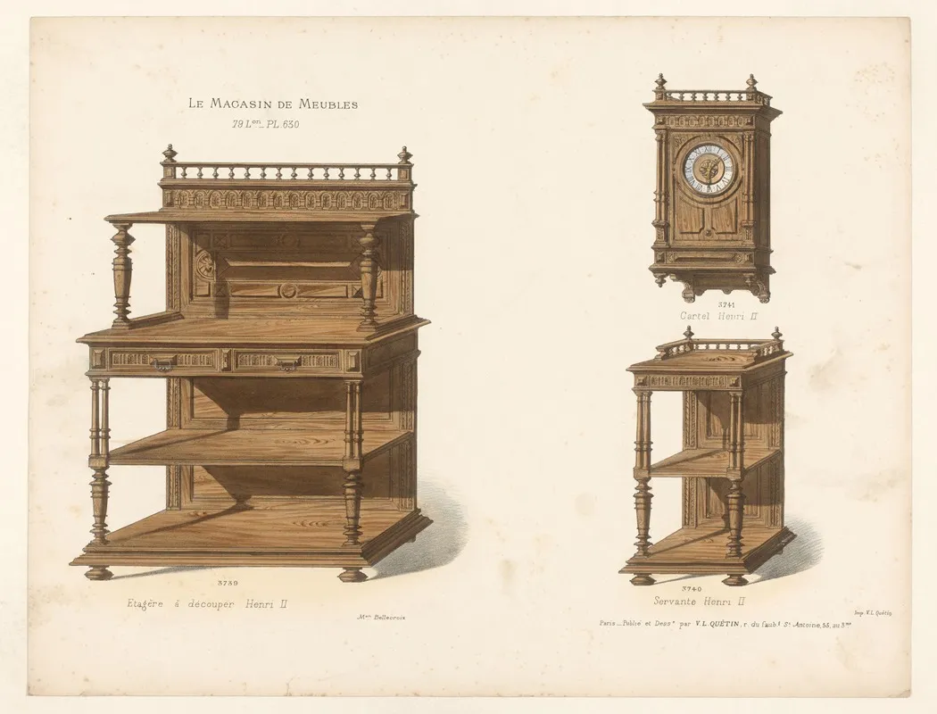 Etagere A Decouper Henri Ii Servante Henri Ii Wall Art by Victor Léon Michel Quétin - High-Resolution Digital Print