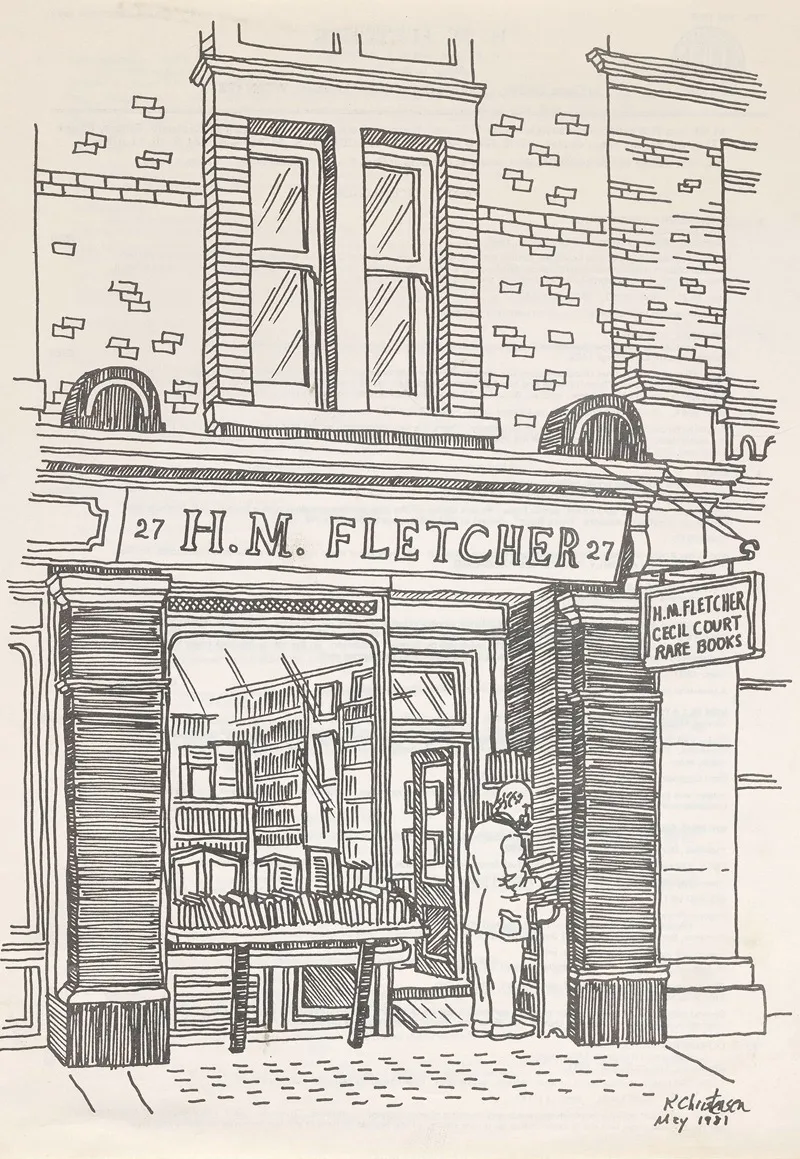Etalage Van Boekhandel H M Fletcher Te Londen