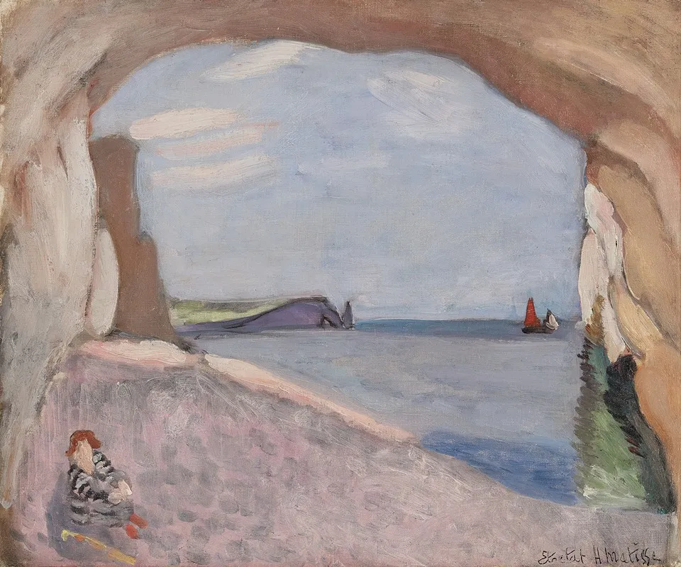 Etretat La Voile Rouge Wall Art by Henri Matisse - High-Resolution Digital Print