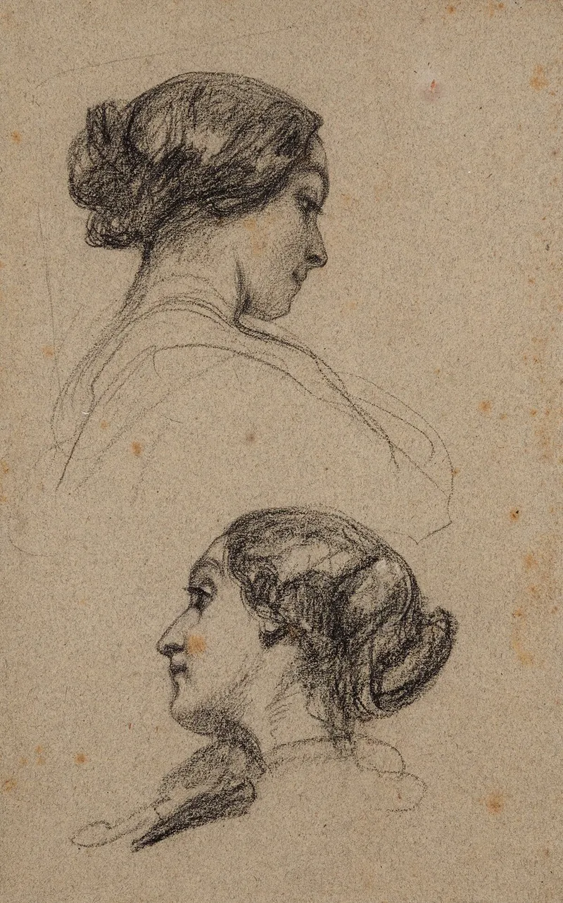 Etude De Deux Tetes De Femme Wall Art by Louis Devedeux - High-Resolution Digital Print