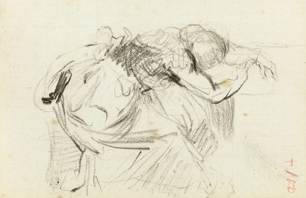 Etude De Femme Assise Lavant Du Corps Allonge Sur Une Table La Tete Dans Les Bras
