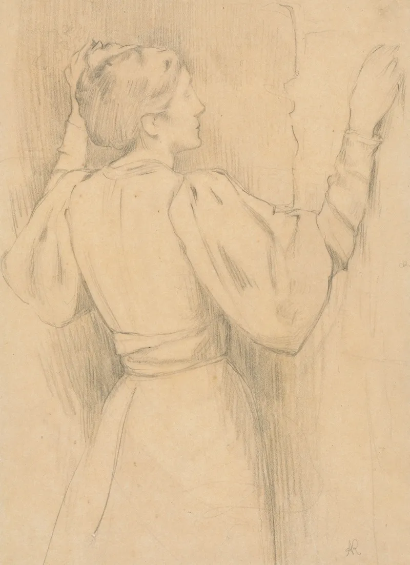 Etude De Femme En Costume Moderne Les Bras Leves