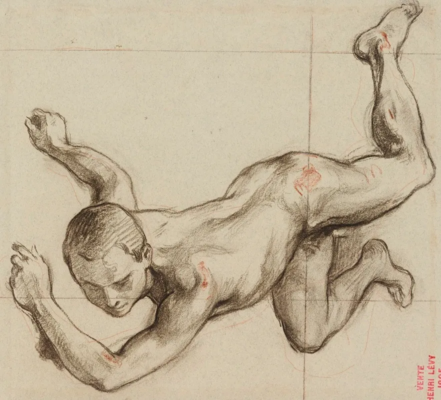 Etude De Jeune Homme Nu Contorsionne
