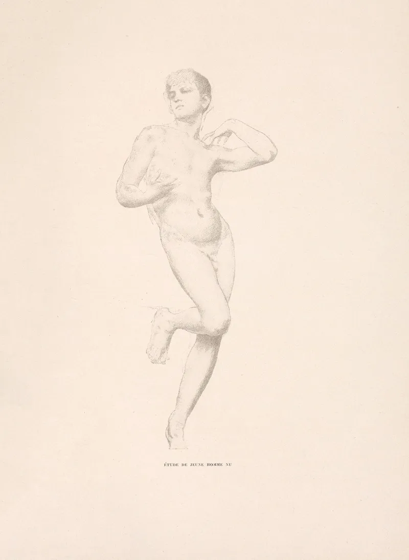 Etude De Jeune Homme Nu Wall Art by William Bouguereau - High-Resolution Digital Print
