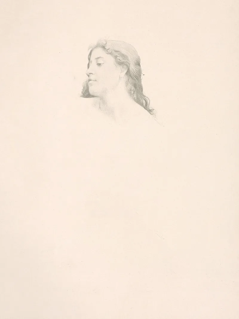 Etude De Tete De Femme 5 Wall Art by William Bouguereau - High-Resolution Digital Print