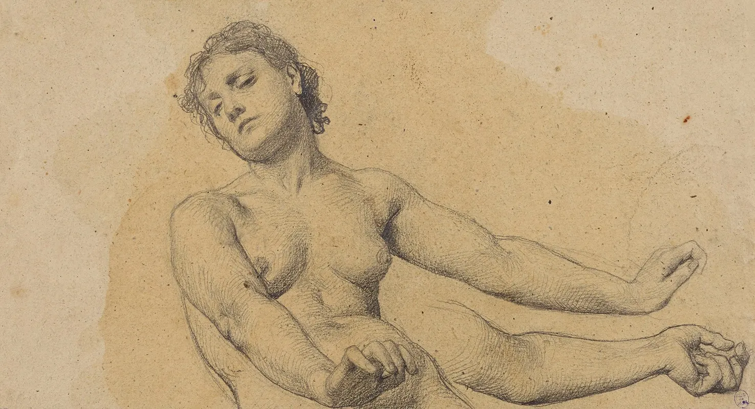 Etude Dun Buste De Femme Nue Le Bras Allonge Et Etude De Bras