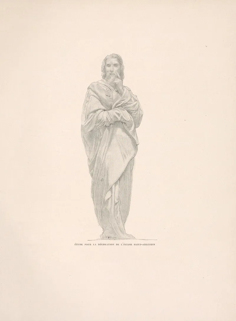 Etude Pour La Decoration De Leglise Saint Augustin Wall Art by William Bouguereau - High-Resolution Digital Print