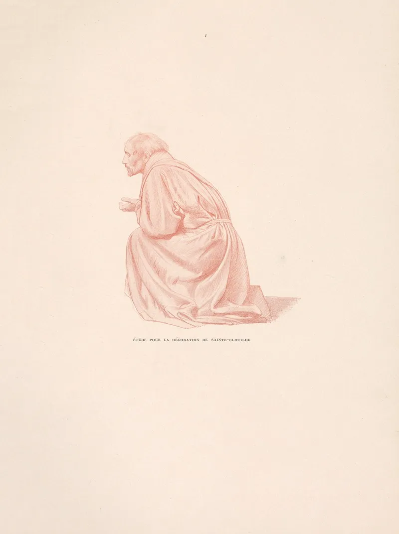 Etude Pour La Decoration De Sainte Clotilde 2 Wall Art by William Bouguereau - High-Resolution Digital Print