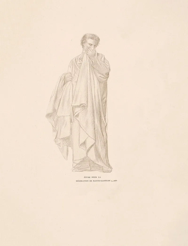 Etude Pour La Decoration De Sainte Clotilde 3 Wall Art by William Bouguereau - High-Resolution Digital Print