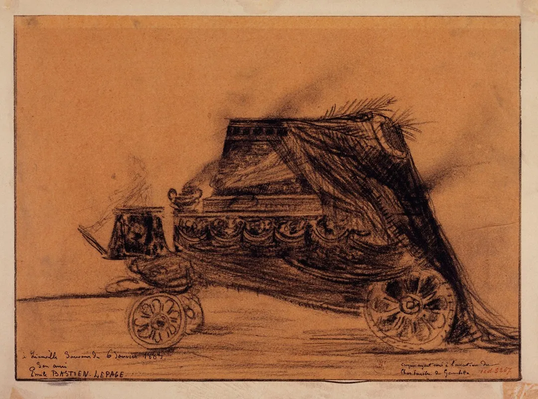 Etude Pour Le Char Funebre De Gambetta Wall Art by Emile Bastien-Lepage - High-Resolution Digital Print