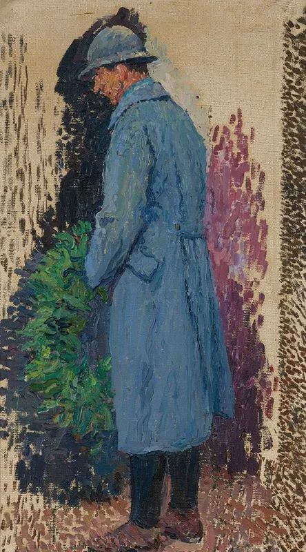 Etude Pour Le Monument Aux Morts Lhomme Avec Une Couronne Mortuaire De Laurier Wall Art by Henri Martin - High-Resolution Digital Print