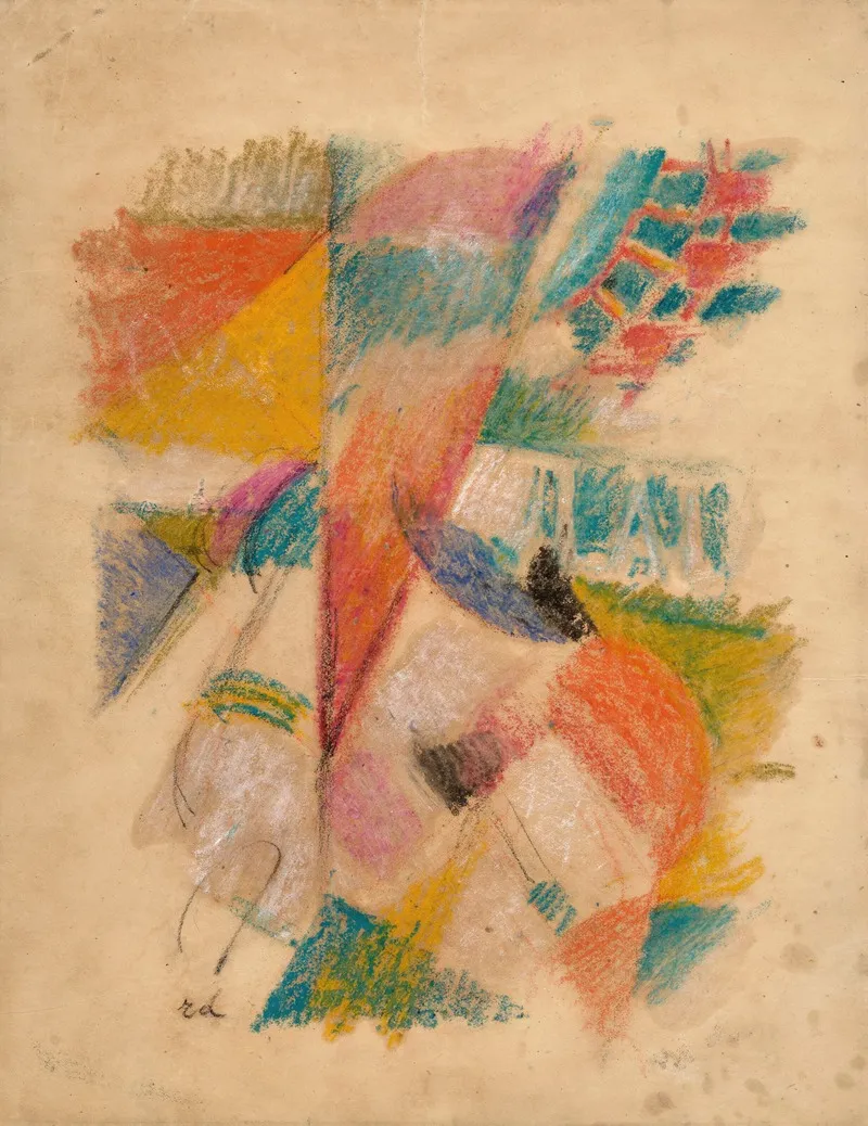 Etude Pour Lequipe De Cardiff 2 Wall Art by Robert Delaunay - Canvas Print