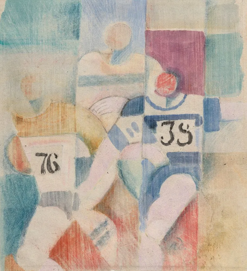 Etude Pour Les Coureurs Wall Art by Robert Delaunay - Canvas Print