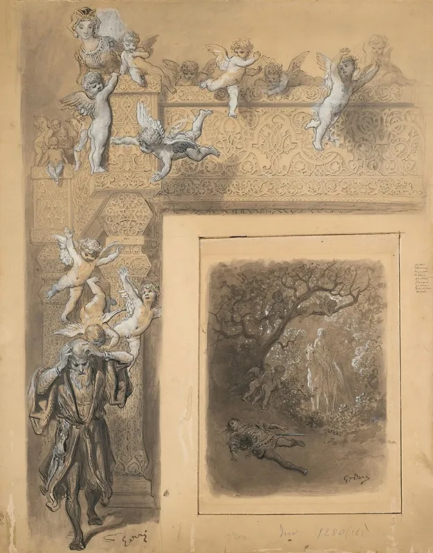 Etude Pour Medor Et Angelique Du Roland Furieux De Larioste