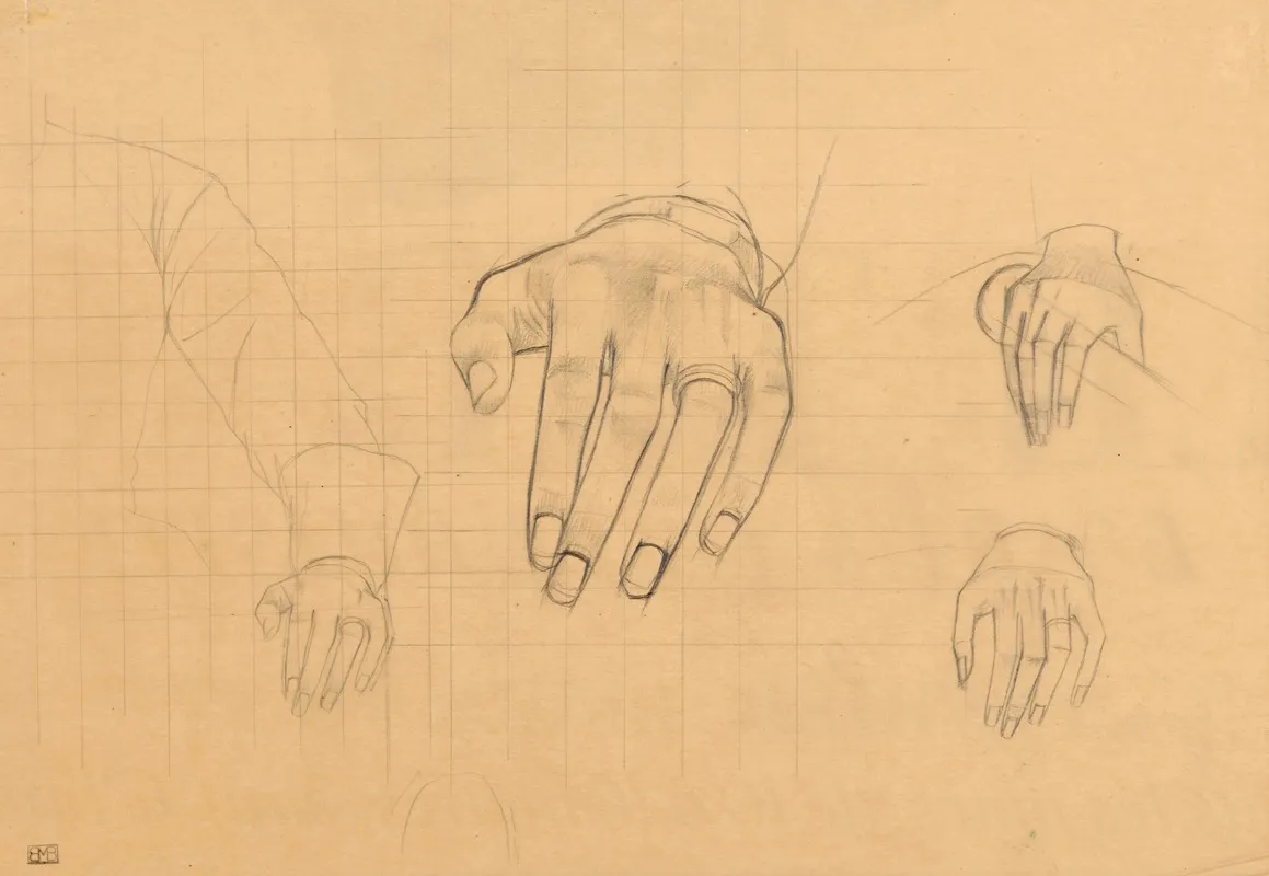 Etudes De Mains Pour Le Portrait De S A Le Maharadjah Dindore En Costume Traditionnel