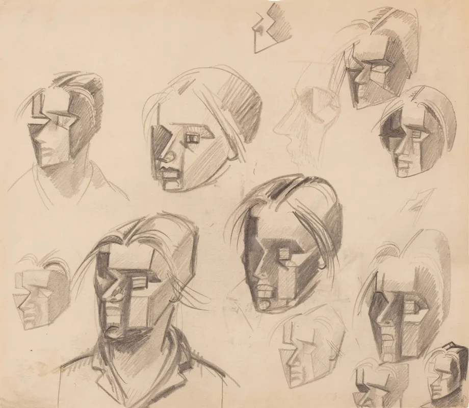 Etudes De Tetes Cubistes
