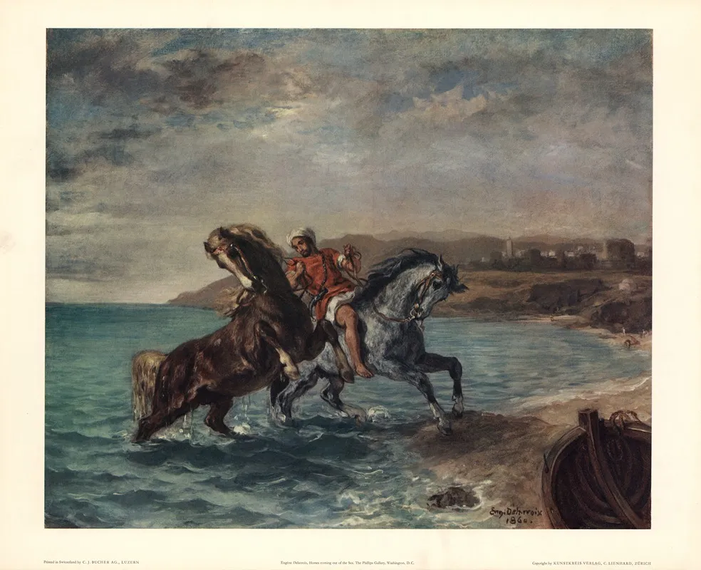 Eugene Delacroix Horses Coming Out Of The Sea