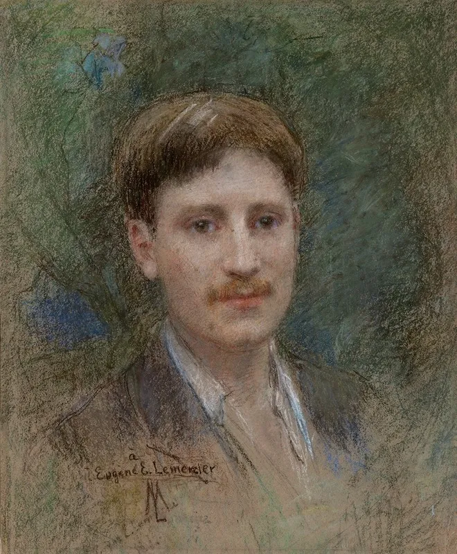 Eugene Emmanuel Lemercier 1886 1915 Artist And Her Son Who Died In Action Wall Art by Marguerite Lemercier O'Hagan - High-Resolution Digital Print