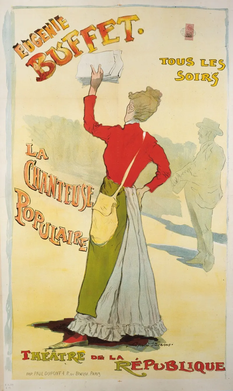 Eugenie Buffet Tous Les Soirs La Chanteuse Populaire Theatre De La Republique Wall Art by Léopold Stevens - High-Resolution Digital Print