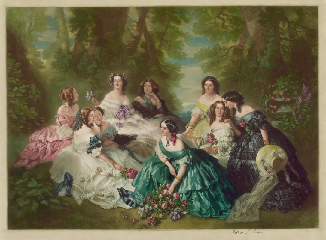 Eugenie Empress Of The French And Her Maids Of Honor