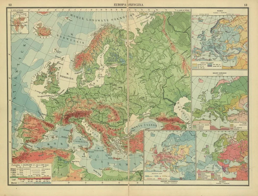 Europa Fizyczna Wall Art by Eugeniusz Romer - High-Resolution Digital Print