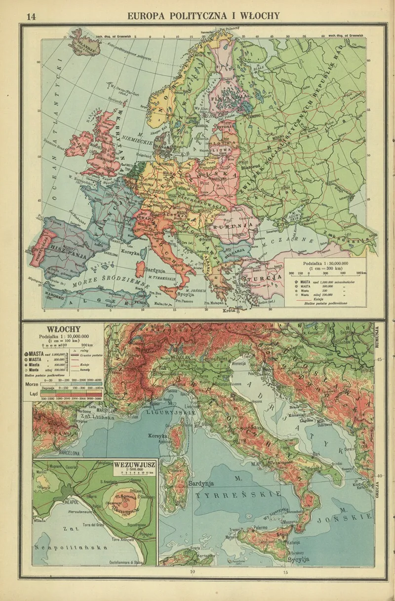 Europa Polityczna I Wlochy Wall Art by Eugeniusz Romer - High-Resolution Digital Print