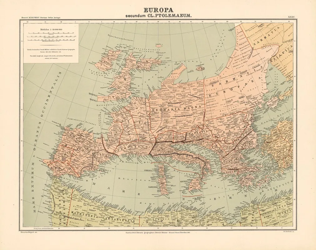 Europa Secundum Cl Ptolemaeum