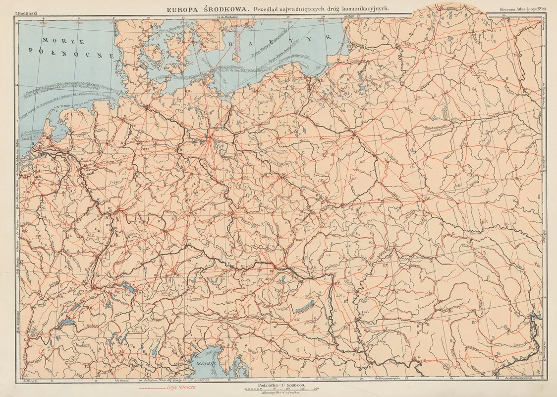 Europa srodkowa przeglad najwazniejszych drog komunikacyjnych Wall Art by Blasius Kozenn - High-Resolution Digital Print