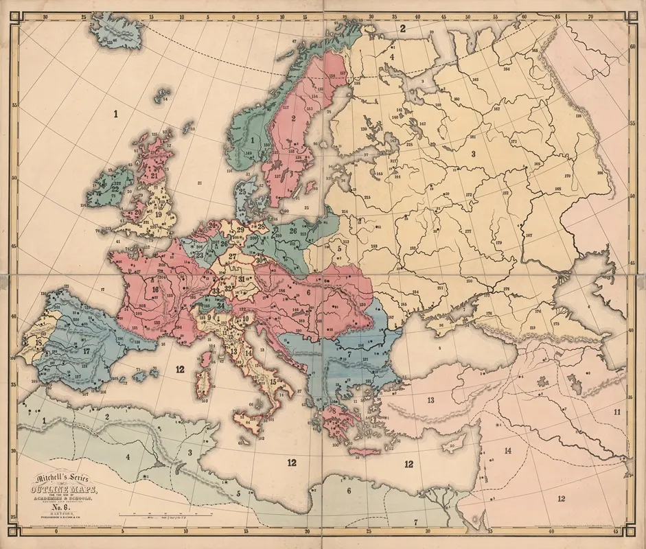 Europe 13 Wall Art by Samuel Augustus Mitchell - High-Resolution Digital Print