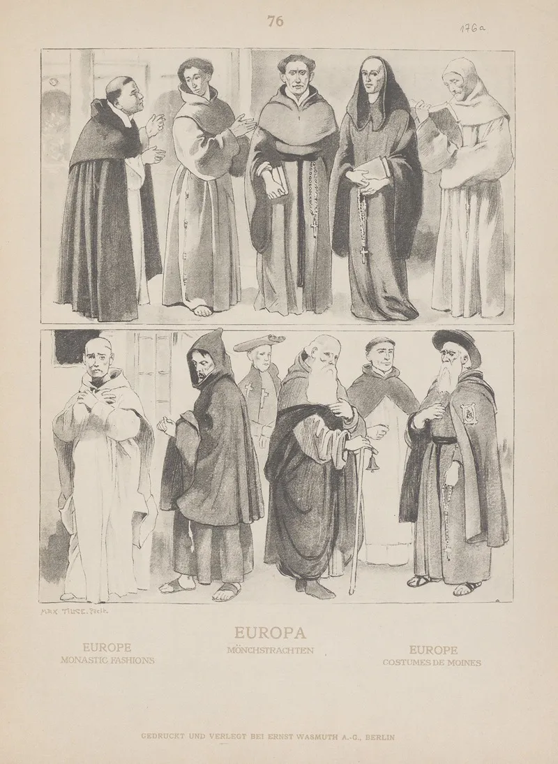Europe Monastic Fashions Wall Art by Adolf Rosenberg - High-Resolution Digital Print