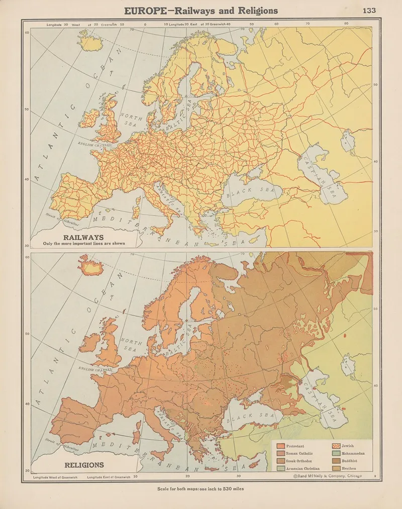 Europe Railwaysand Religions Wall Art by John Paul Goode - High-Resolution Digital Print