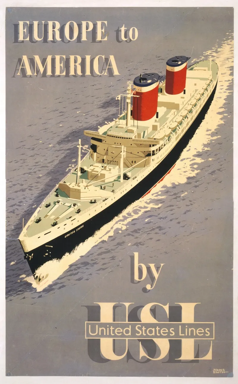 Europe To America By United States Lines Wall Art by John S. Smith - High-Resolution Digital Print