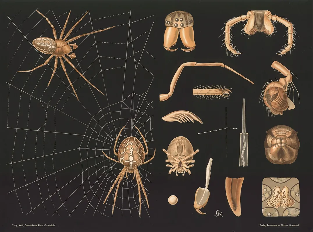 European Garden Spider Araneus Diadematus Wall Art by Gottlieb von Koch - High-Resolution Digital Print