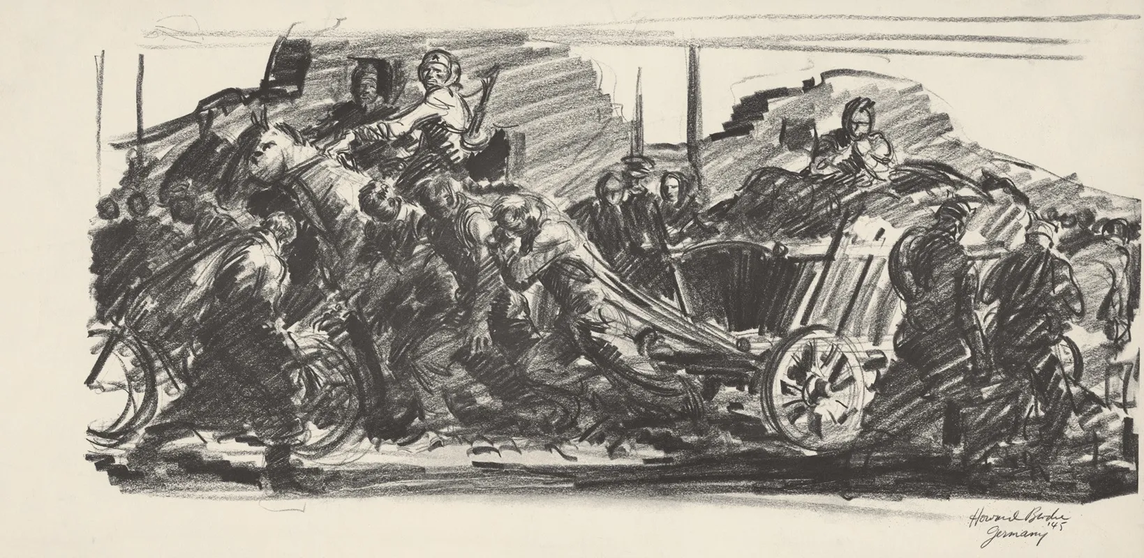 European Refugees In Germany During World War Ii Wall Art by Howard Brodie - High-Resolution Digital Print