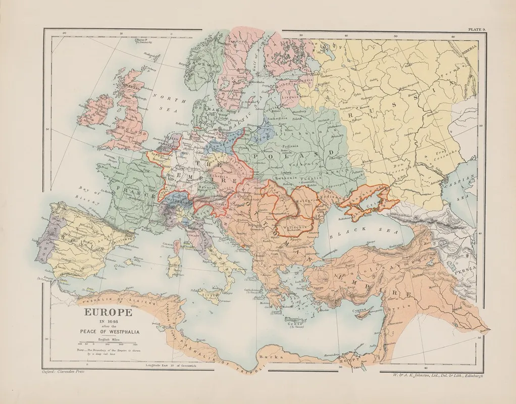 Europe‎ ‎after‎ ‎the‎ ‎peace‎ ‎of‎ ‎westphalia Wall Art by Reginald Lane Poole - High-Resolution Digital Print