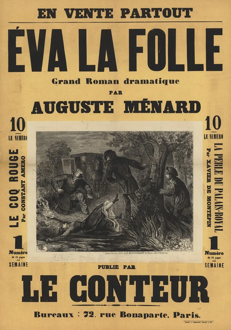 Eva La Folle Grand Roman Dramatique Par Auguste Menard Wall Art by Auguste Belin - High-Resolution Digital Print