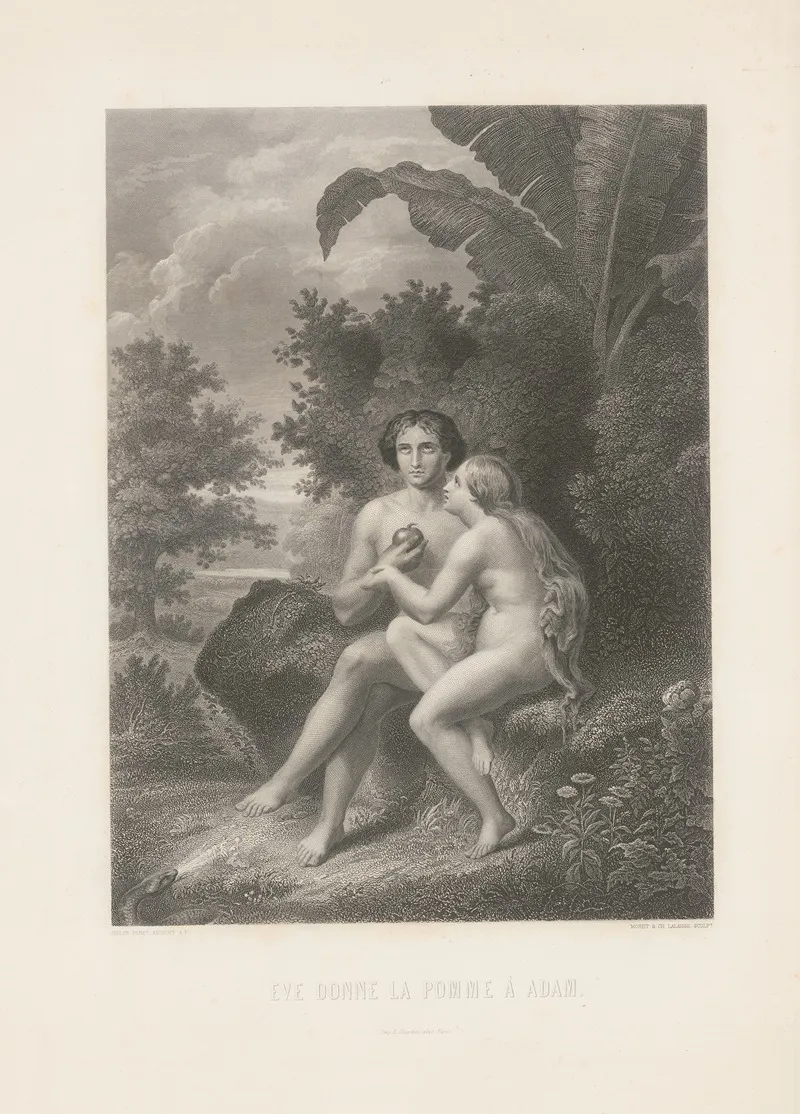 Eve Donne La Pomme A Adam Wall Art by Alphonse de Lamartine - High-Resolution Digital Print
