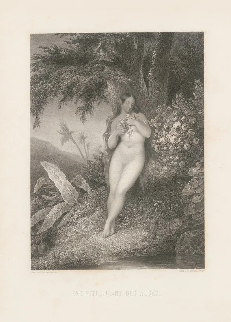 Eve Effeuillant Des Roses Wall Art by Alphonse de Lamartine - High-Resolution Digital Print