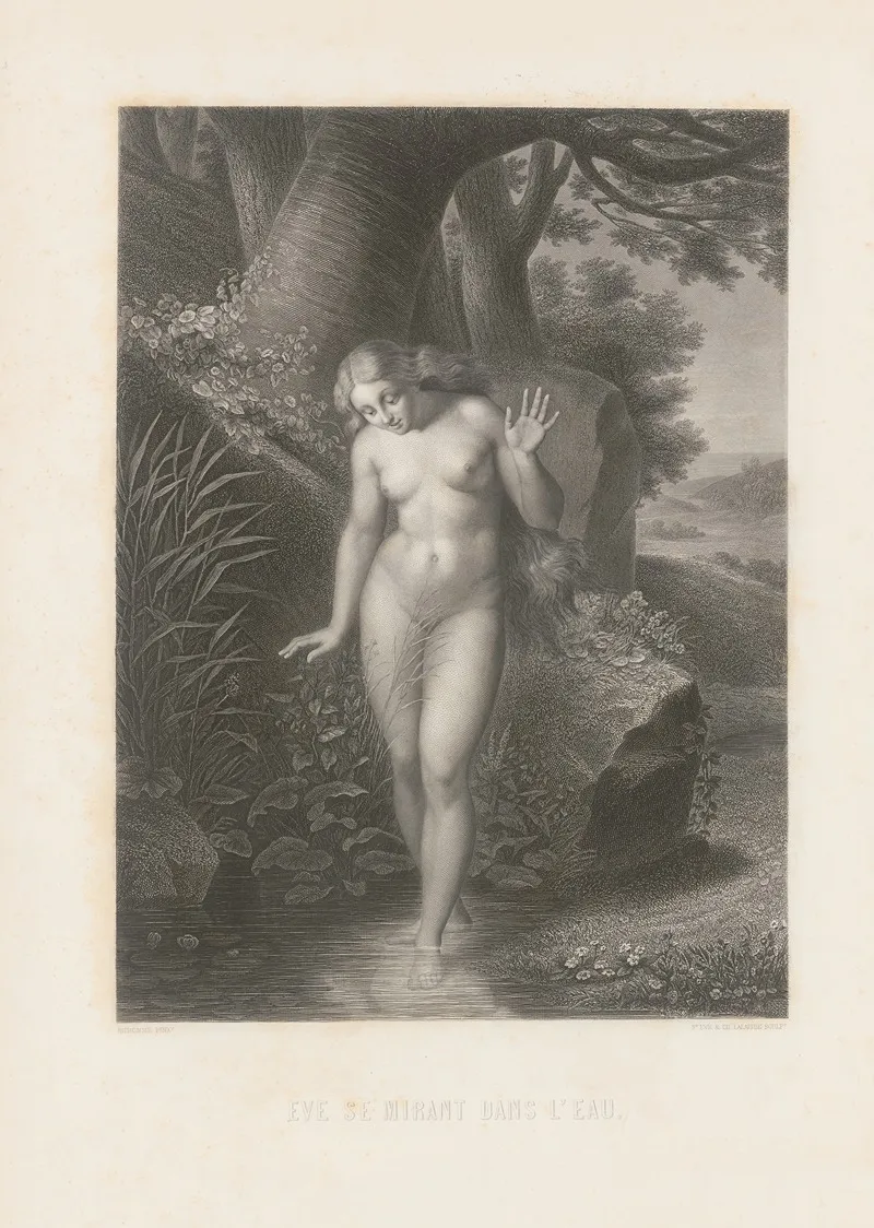 Eve Se Mirant Dans Leau Wall Art by Alphonse de Lamartine - High-Resolution Digital Print