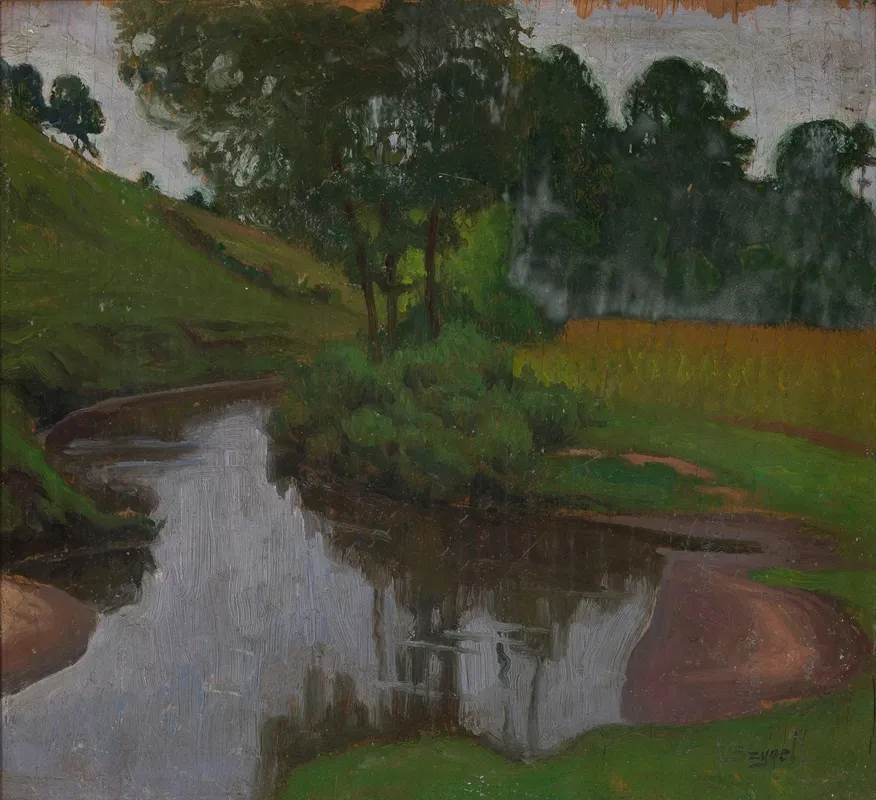 Evening At The Rivulet Wall Art by Stanisław Szygell - High-Resolution Digital Print
