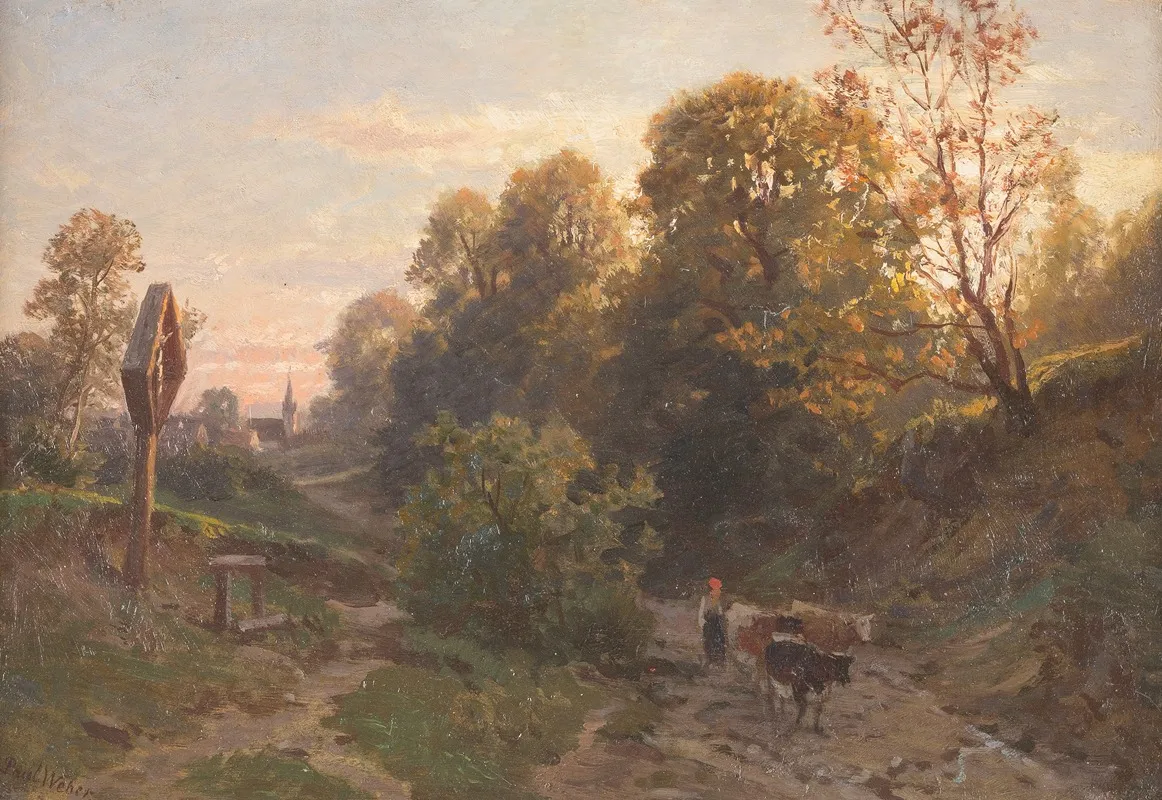 Evening On The Countryside Wall Art by Paul Weber - High-Resolution Digital Print