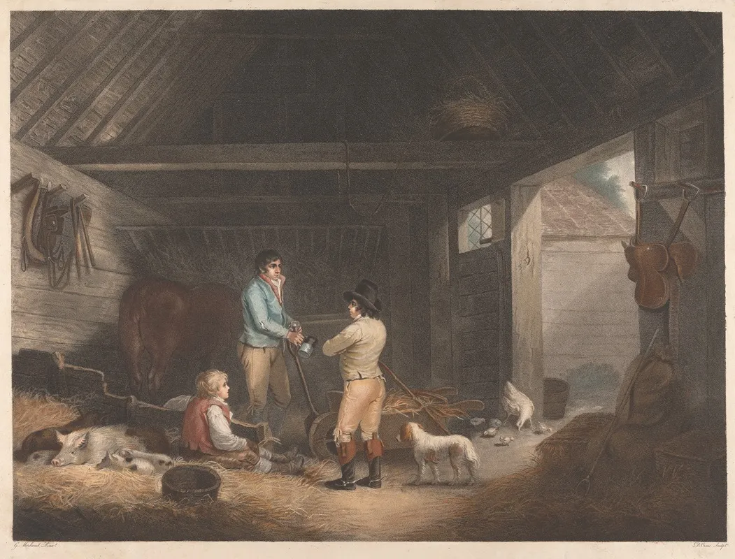 Evening Or The Post Boys Return Wall Art by George Morland - High-Resolution Digital Print